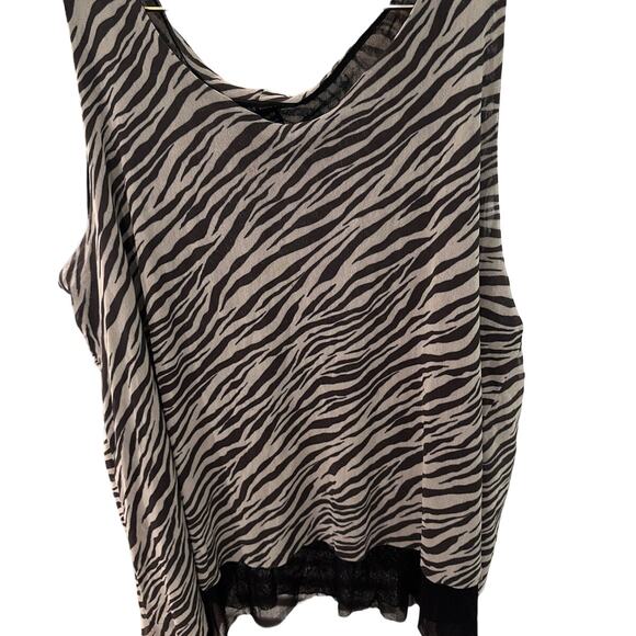 Lane Bryant Women's Blouse Top Black Zebra Animal Print Sleeveless  Flowy‎ 26/28 - Picture 3 of 6
